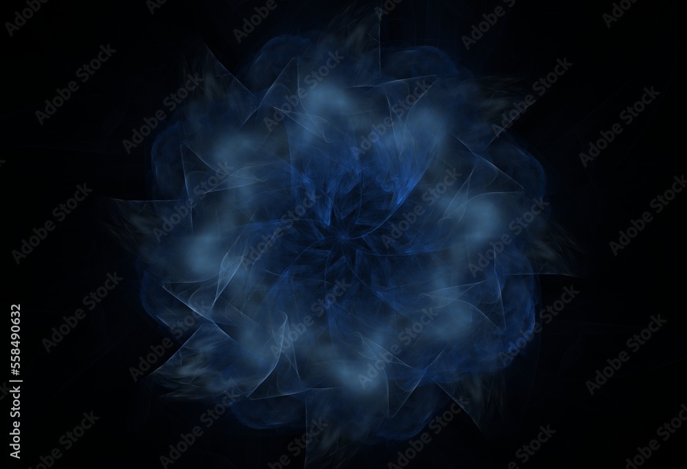 Poster fractal radial pattern on the subject of science, technology and design