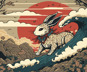 chinese new year 2023. year of the zodiac sign rabbit illustration