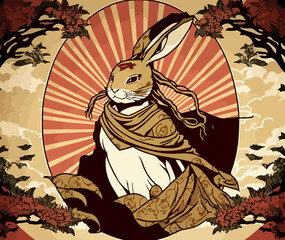 chinese new year 2023. year of the zodiac sign rabbit illustration