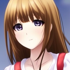 Acercamiento al rostro de una chica manga rubia generada por inteligencia artificial
