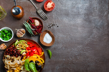 Obraz na płótnie Canvas Fried healthy vegetables on a plate