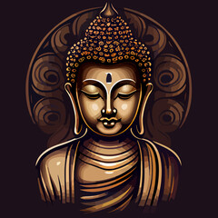 Gautama Buddha vector icon illustration