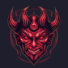 Vector illustration of a chinese demon mask