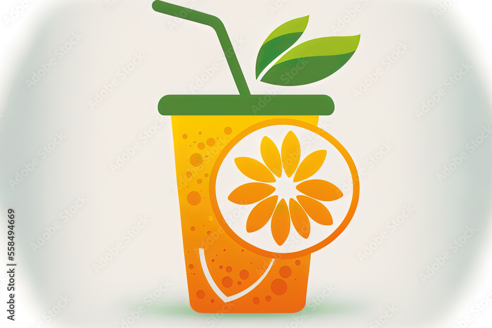 Sticker fresh juice icon symbol in a format. Generative AI