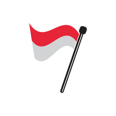 Republic of Indonesia flag icon,vector illustration logo design.
