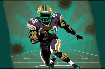 illustration of American footbal player