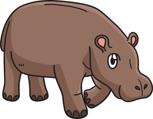 Hippo Marine Animal Cartoon Colored Clipart 