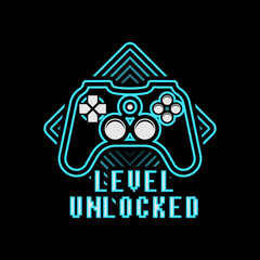 Level unlocked game controller illustration design