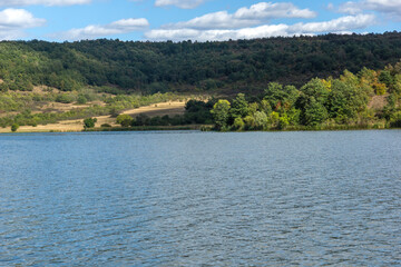 Fototapeta na wymiar Autumn view of Pchelina Reservoir, Bulgaria