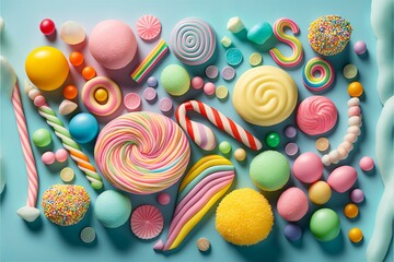 Delicious Candy Land. Generative AI	