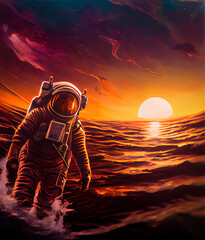 Astronaut in the beach
