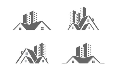 Home residence set illustration vector logo