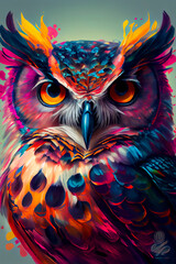 Cute Owl colorful illustration