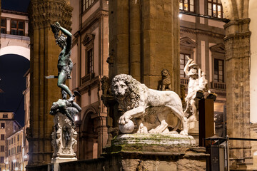 Statues of a Lion and 