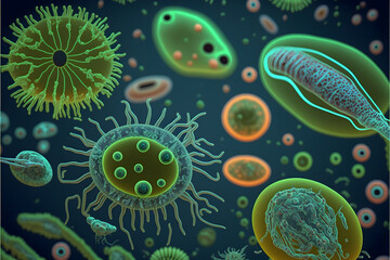 The Microbiome: An Illustration of Microbes and Bacteria