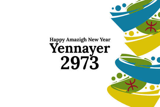 Happy New Amazigh Year. Yennayer 2973. Suitable for greeting card, poster and banner.