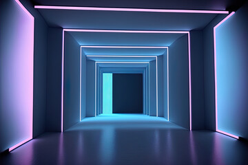 a blue chamber within. Luminous backdrop. Generative AI