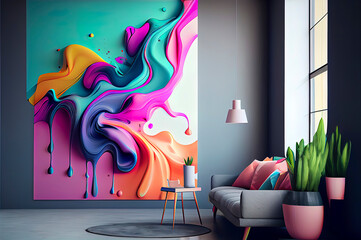 colorful modern living room interior