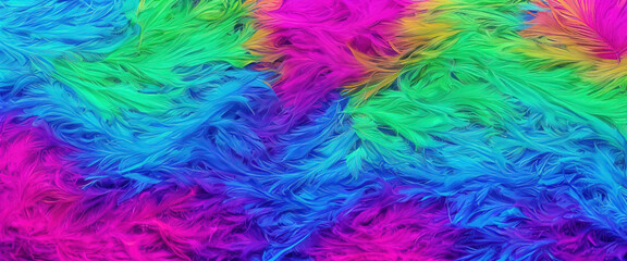 Fototapeta na wymiar Backgrounds with eye-catching multicolored feathers