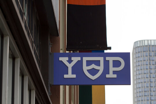 San Francisco, CA, USA - Mar 1, 2020: The Yup Sign Seen At Yup Technologies Headquarters In San Francisco. Yup Is An Educational Technology Company That Provides On-demand Tutoring Services For Math.