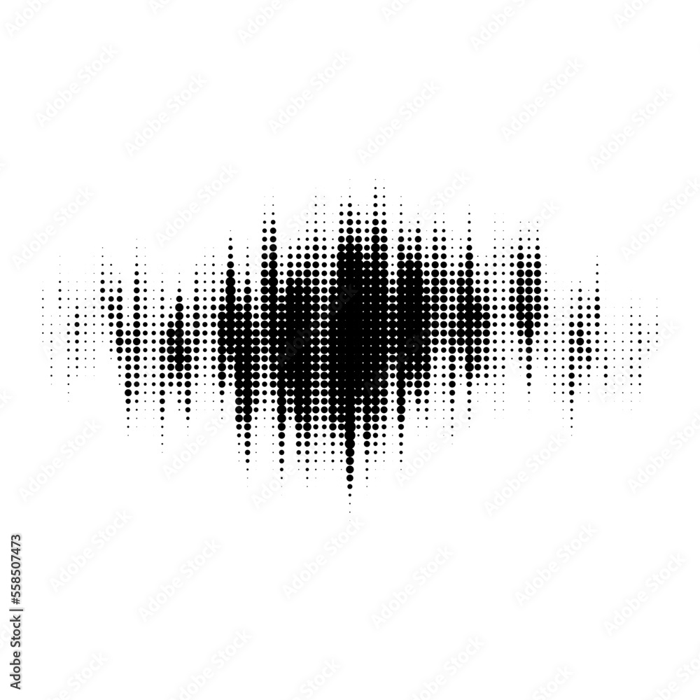 Poster grunge glitched halftone spot. distorted textured stain. spotted dots background blot. monochrome de