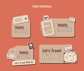 Travel Label Collection Template for Social Media or Print Media. Suitable to use on any event.