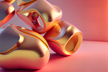 colorful Abstract Figures Background. 3d Rendering.