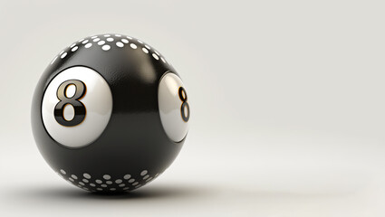 8 Ball, Pool Ball Used In Pocket Billiards. Can Be Used As Banner Or Hero Image. Made With Generative AI.