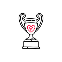 vector illustration of trophy with heart
