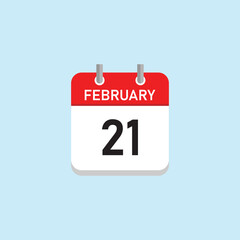 February 21 Concept Design. Vector Illustration.