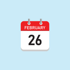 February 26 Concept Design. Vector Illustration.