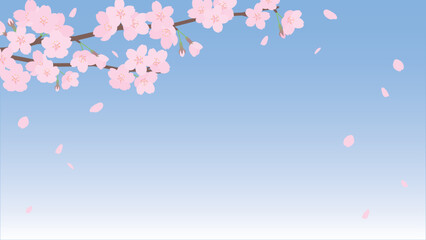 Fototapeta na wymiar 桜と花吹雪のフレームイラスト