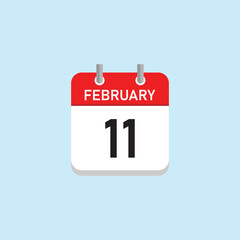 February 11 Concept Design. Vector Illustration.