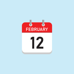 February 12 Concept Design. Vector Illustration.