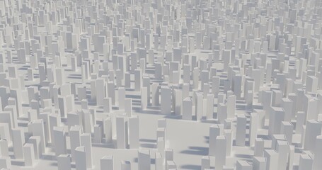 infinite city made in 3D view from top