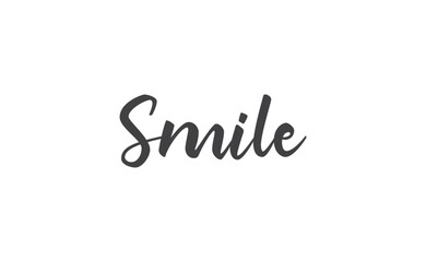 Smile handwritten brush lettering. Modern calligraphy isolated on white background.