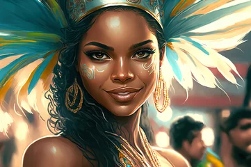 Acrylic prints Carnival Woman in brazilian samba carnival