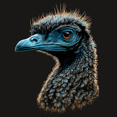 Emu Vector Art AI Generated