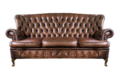 isolate seat leather sofa on white background