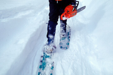 In Vermont, manual labor still gets done on snowshoes.