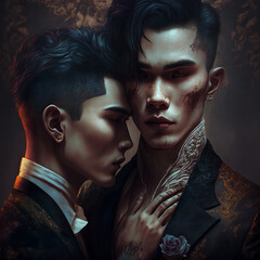 Gay Asian Vampire Romance AI Generated