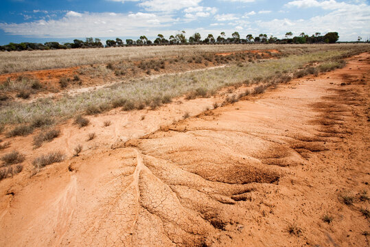 A farmers watering hole on a farm near Echuca, Victoria, Australia, almost dried up. Victoria and New South Wales have been gripped by the worst drought in living memory for the la