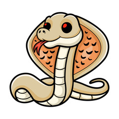 Cute albino monocled cobra cartoon