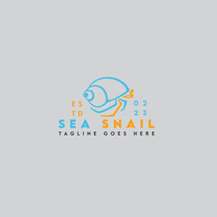 sea snail logo, animal logo, minimalist and business logo design in vector template.