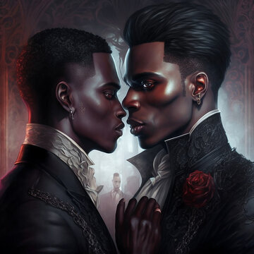 Gay Black Vampire Romance AI Generated