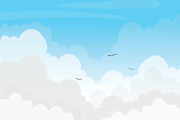 cartoon cloudy blue sky background 