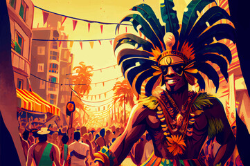 illustration of a Brazilian annual carnival festival