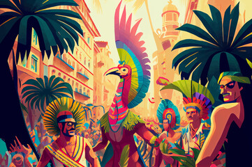 illustration of a Brazilian annual carnival festival