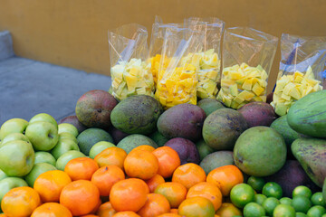 View of tropical fruits in Cartagena, Colombia