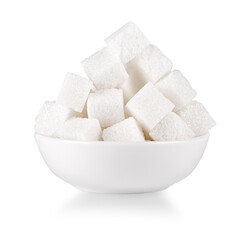 Cubes of sugar isolated on the white background